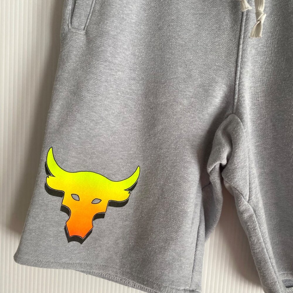 youth medium gray Under Armour Rock/Bull jersey knit basketball sweat athletic s - Picture 2 of 5